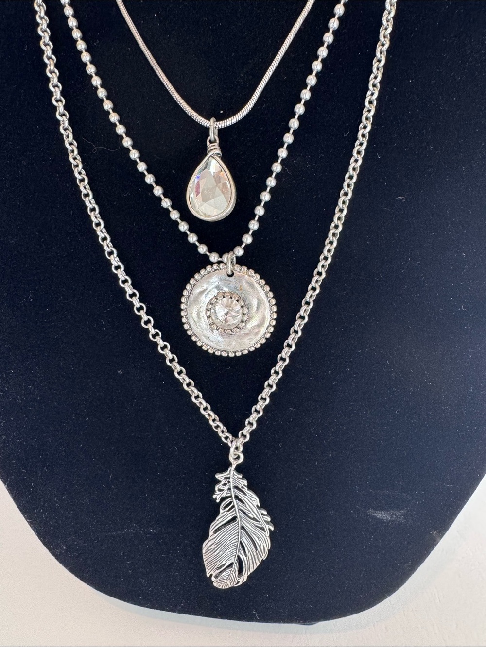 Necklace - Chicos Layered Silver-Tone Women's Pendant Necklace